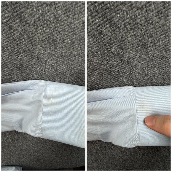 Eton Slim 17 Blue Twill Button Up Dress Shirt Men Cotton Long Sleeve Designer ** - Picture 16 of 16